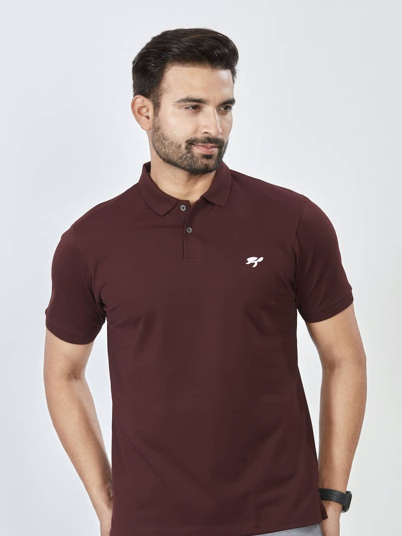 Maroon Polo T-shirt | M7 Clothing