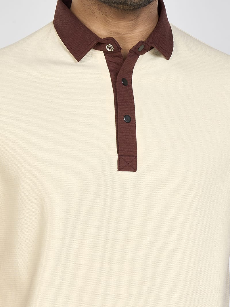 Cream Brownie Men's M7 Collar Shirt | M7 Clothing