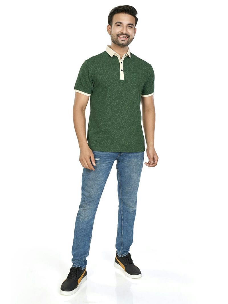 Dark Green Brownie Men's M7 Collar Shirt | M7 Clothing