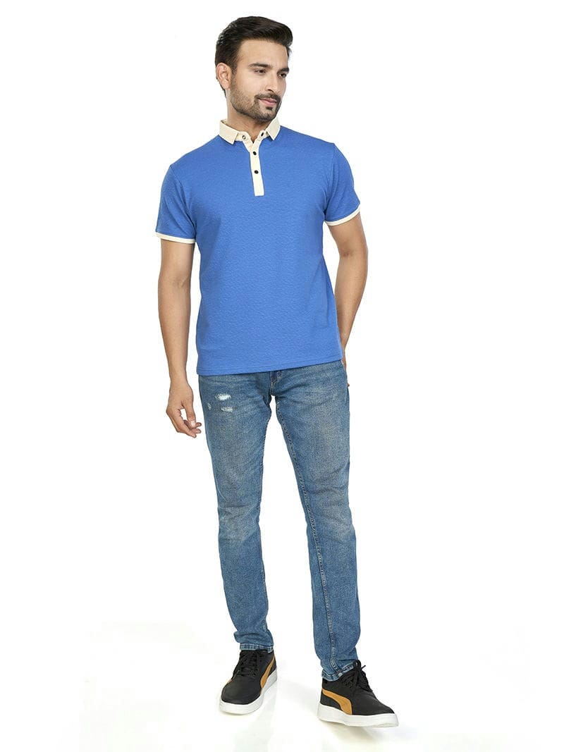 Royal Blue Brownie Men's M7 Collar Shirt | M7 Clothing