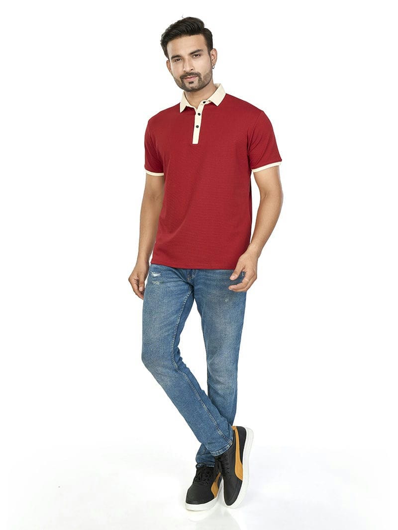 Red Brownie Men's M7 Collar Shirt | M7 Clothing