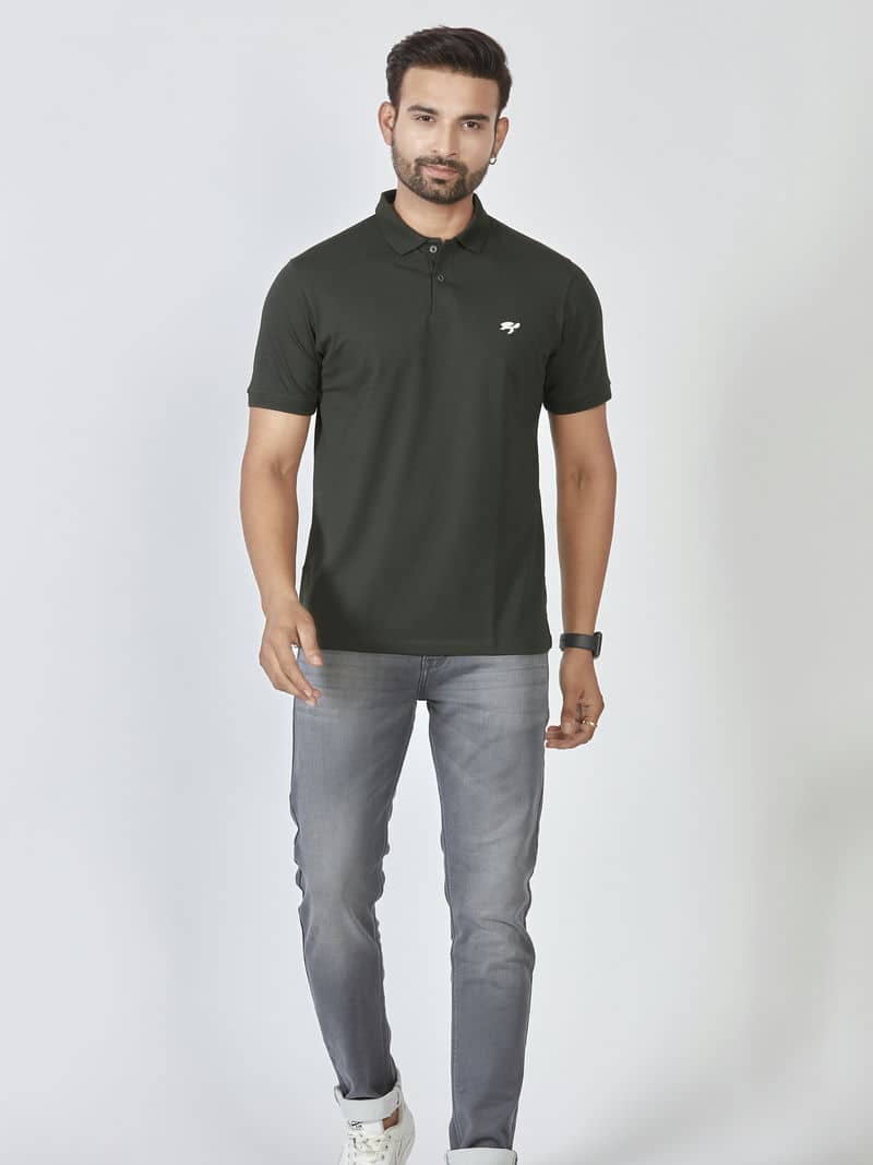 Olive Green Polo T-shirt | M7 Clothing