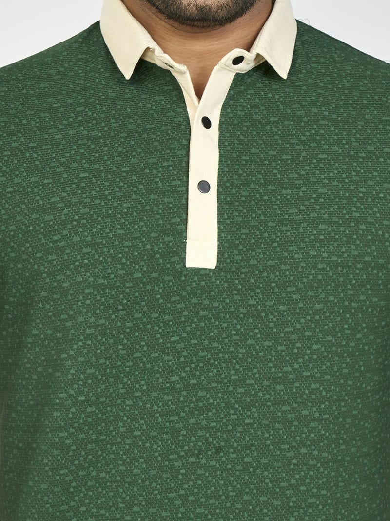 Dark Green Brownie Men's M7 Collar Shirt | M7 Clothing